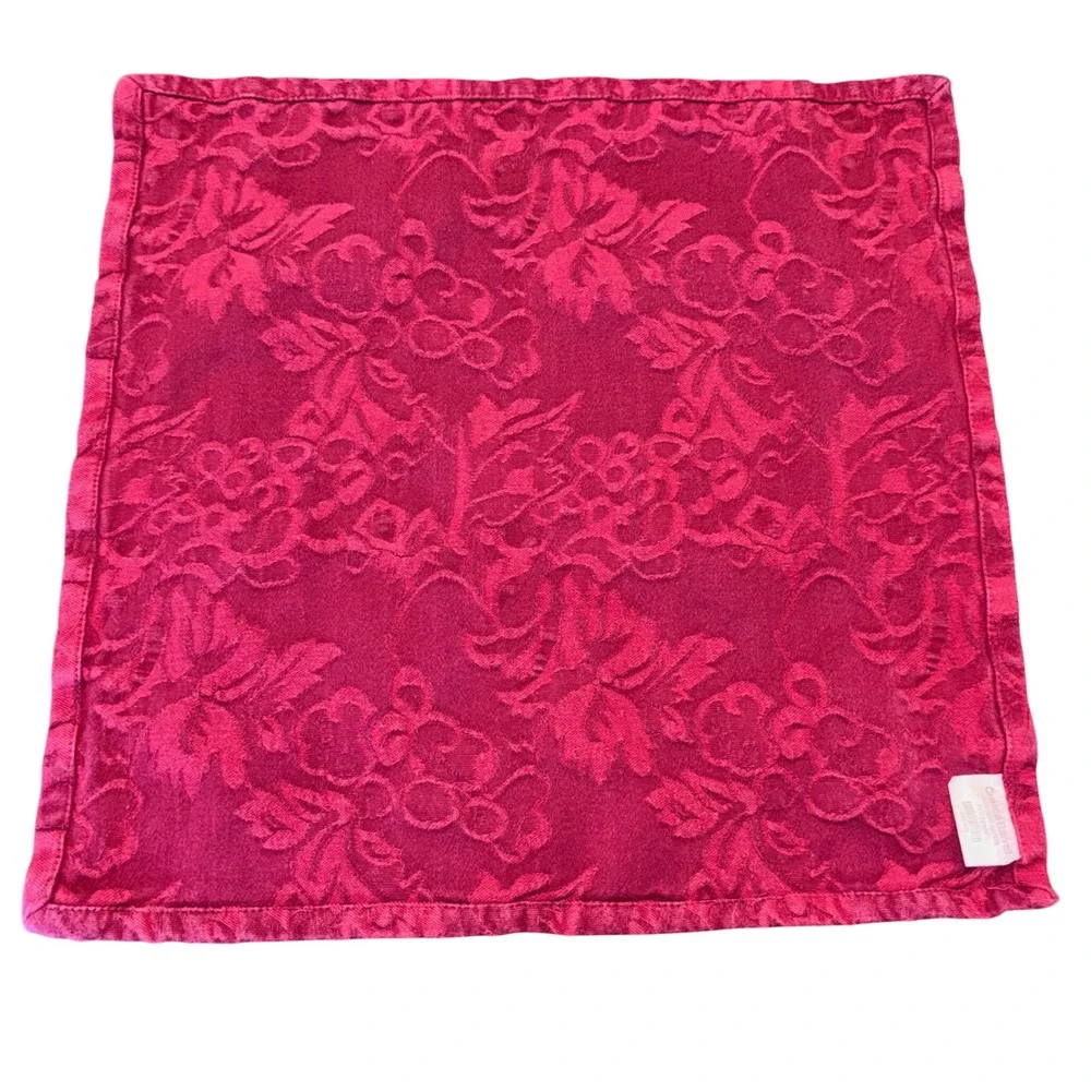 Crate & Barrel | Vintage | Jacquard Floral Damask Cloth Napkins Set of‎ 8 17x17